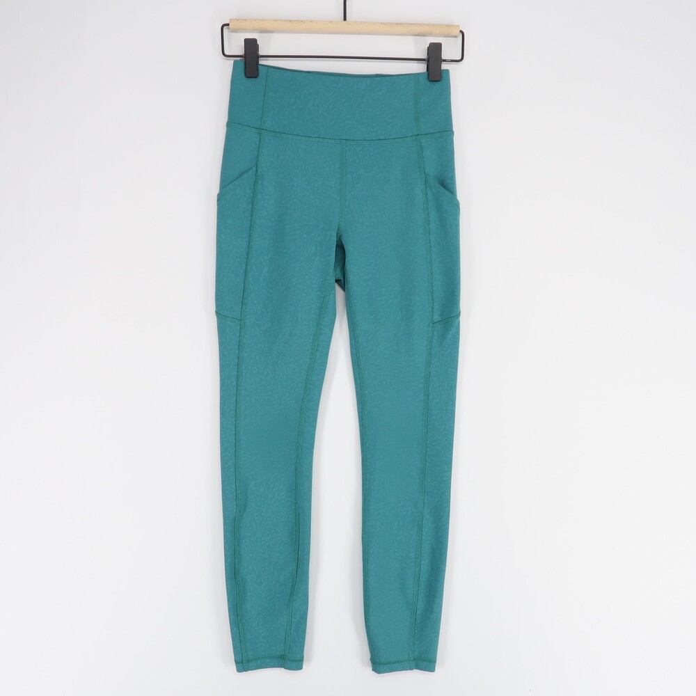 Lululemon Invigorate Tight Womens 4 Teal Crunch High Rise Everlux‎ Training